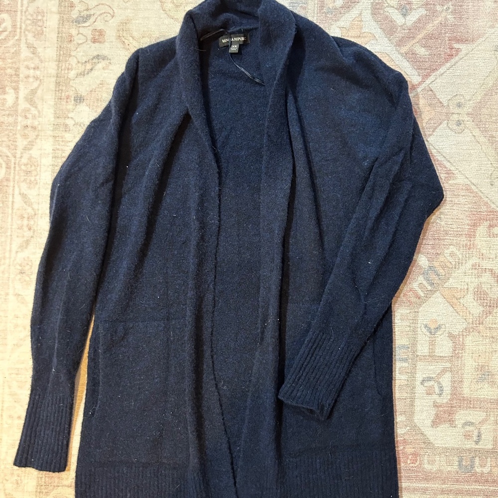 Banana Republic Navy Long Cardigan with Pockets Women’s XS